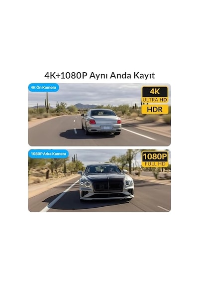Kawa D7 2 Kameralı Ön Ve Arka 4k+1080p Hdr Wi-fi 6 Ve Gps'li Araç Kamerası