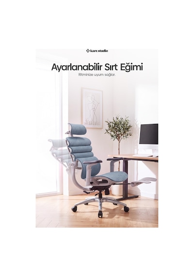 Rosso Ergonomik Çalışma Koltuğu - Mavi Rosso Ergonomik Çalışma Koltuğu - Mavi