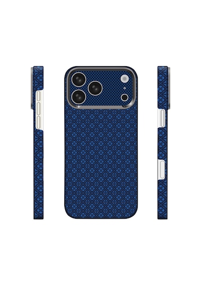 Apple iPhone Uyumlu 17 Pro Max Kılıf Magsafe Şarj Özellikli Premium Retro Çiçek Desenli Kamera Ve Lens Korumali Velix Sert Pc Kapak Lacivert