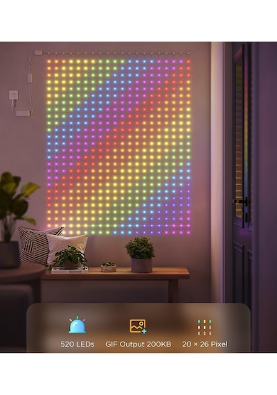 Govee Perde Işıkları 2.0, Akıllı Led Perde, 520 Rgbıc Renk Değiştiren, Dinamik Dekorasyon Perde Aksesuarları Çok Renkli Govee Perde Işıkları 2.0, Akıllı Led Perde, 520 Rgbıc Renk Değiştiren, Dinamik Dekorasyon Perde Aksesuarları Çok Renkli