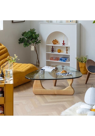 VitrA, Yeni Nesil Modern Elips Geometrik Orta Cam Sehpa, Natural