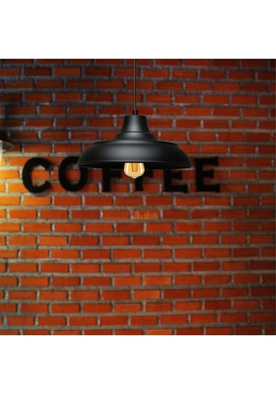 Useful Siyah Metal Retro Tarz Sarkıt Mutfak Avize Ofis Aydınlatma Depo Sarkıt Siyah