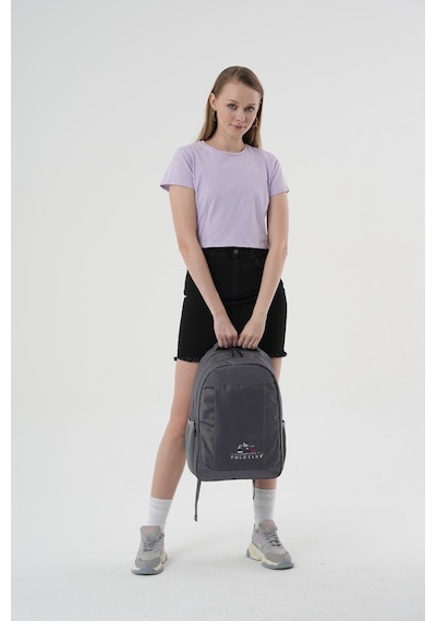 Cambridge Polo Club Unisex Çok Gözlü Günlük Sırt Çantası - Okul Çantası Gri-1473 Gri