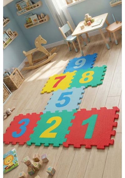9 Parça Sayılar Puzzle Yer Matı Hem Öğretir Hem Oyun Alanı Hazırlar Oyun Matı Puzzle