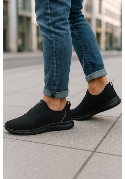Flexstep Erkek Bağcıksız Nefes Alan Ultra Hafif Günlük Spor A... Siyah - Füme