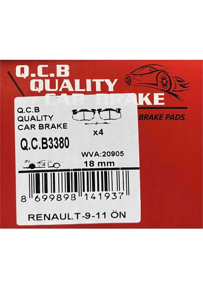 Q.C.B Beşer 3380 Ön Fren Balatası R9 Ym-R11-R19-Clio Iii-Express