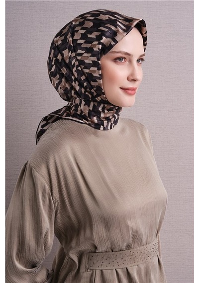 Armine Saf İpek Twill Eşarp 9623d 83 Kahve Kiremit