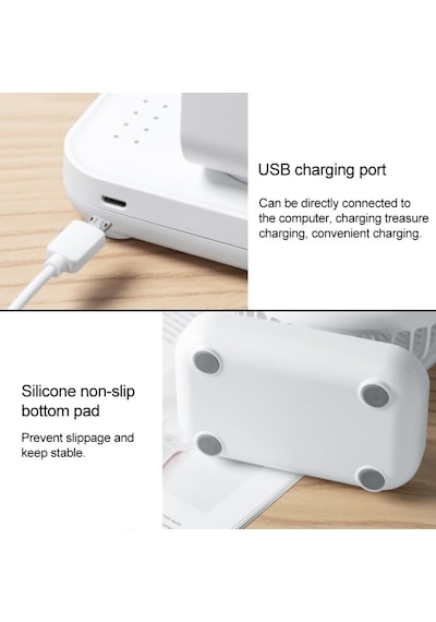 Cbtx D606 4w Usb Şarj Edilebilir Taşınabilir Dört Hızlı Ayarlanabilir Masaüstü Fanı Siyah