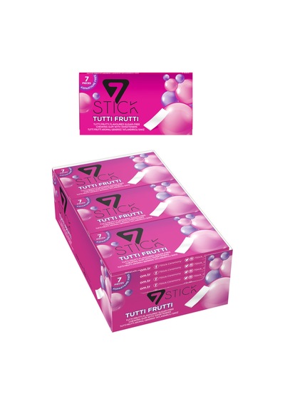 Şekersiz 7'li Tuttı Fruttı Aromalı Sakız 14,5gr 24 Adet