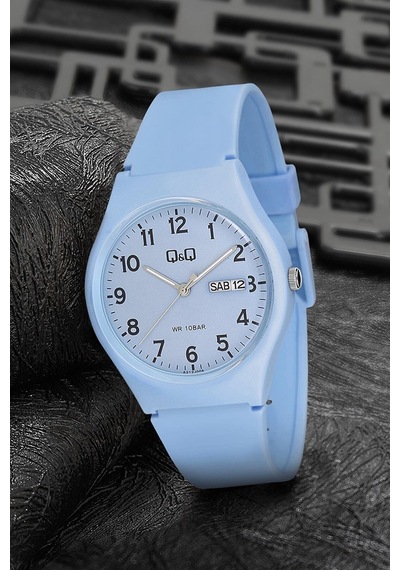 Q&Q QCG21206 Soft Mavi Su Geçirmez Çift Takvimli Unisex Kol Saati