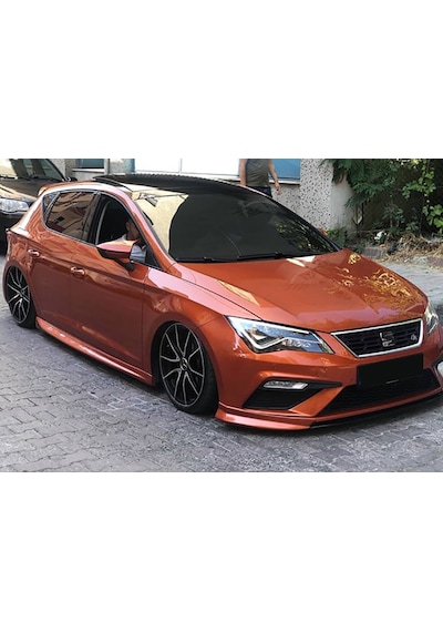 Seat Leon Mk3 Aero Yan Marşpiyel Seti Plastik 2 Adet Mat Siyah 2012-2020 Karlık+ek+bodykit