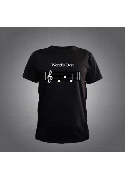 Herşey Nota World's Best Siyah T-shirt Unisex 001