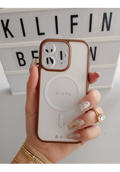 Apple Uyumlu iPhone 16 Pro Magsafe Kılıf Modeli Kahverengi