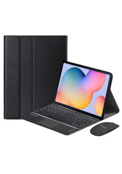 Microcase Samsung Galaxy Tab S10 Lite Uyumlu Bluetooth Touchpad Klavye+bluetooth Mouse+standlı Kılıf-bkk7 Tablet Kılıfı