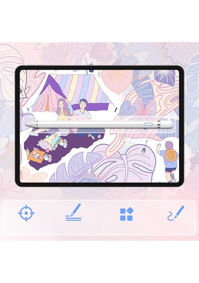 Samsung Uyumlu Galaxy A8 X200 Şarjlı Aktif Stylus Kalem Hassas Uç Not Alma & Çizim İçin