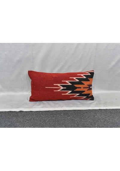 Zehra Abla Halı Yeni El Dokuma Dekoratif Lumbar Kilim Kırlent Yastık Kılıfı 6199