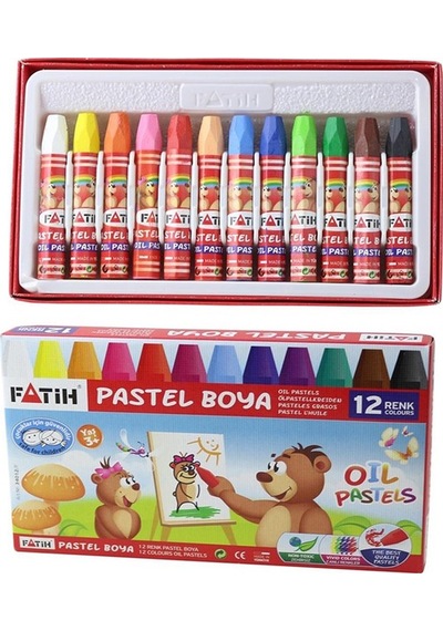 12 Renk Fatih Pastel Boya 25x35 Cm Telli Spralli Resim Defteri Pastel Dağıtma Kalemi 15 Yaprak Resim Defteri Yağlı Çok Renkli
