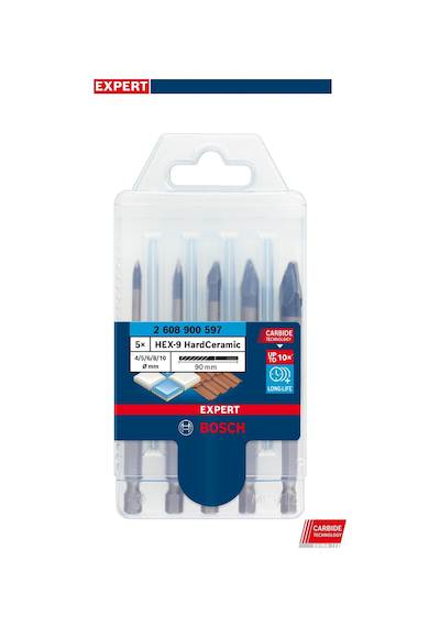 Bosch Expert Hex-9 5'li 4-5-6-8-10 Mm Sert Seramik Delme Ucu 2608900597