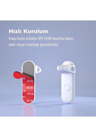 Safelon 2'li Çocuk & Evcil Hayvan Için Kapı Kolu Kilidi, Bebek Güvenliği & Kolay Kurulum Koruyucu Çok Renkli