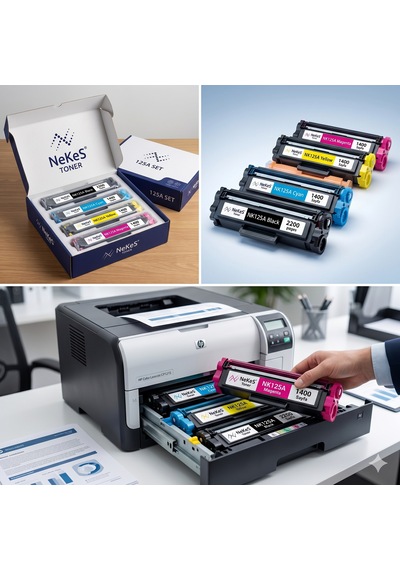 Nekes Hp 125a Cb540a  Uyumlu Toner Seti 4 Renk - Cp1215 Cm1312 Cm1515 Uyumlu