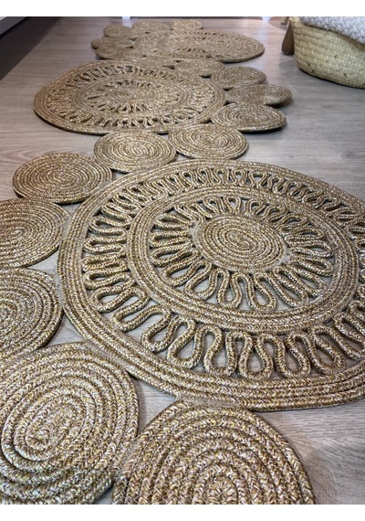 Mavaux Snake Hasır Jüt Bej Yolluk Halı Kilim Bej
