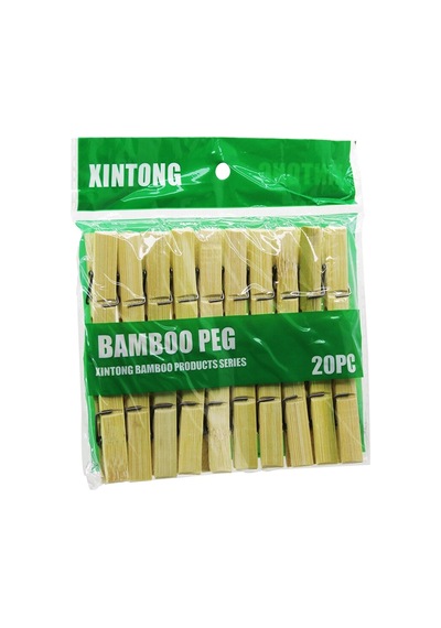 20pcs Ahşap Bambu Mandal 5468 Çok Renkli