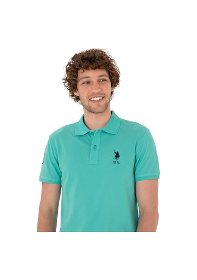 U.S. Polo Assn. Erkek Slim Fit Polo Yaka Basic Tişört Mint