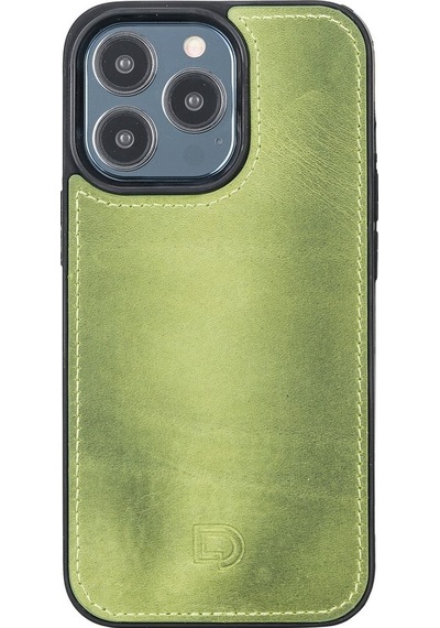 Apple Uyumlu iPhone 13 Pro Deri Cüzdanlı Kılıf Antik Yeşil