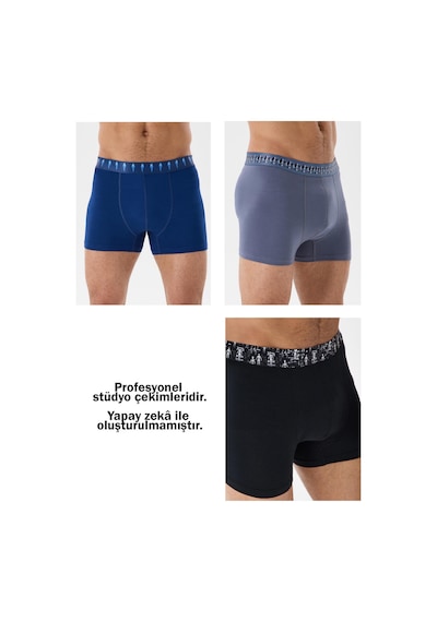 Mutig Tencel Modal Erkek Boxer 6'lı Gri - Siyah