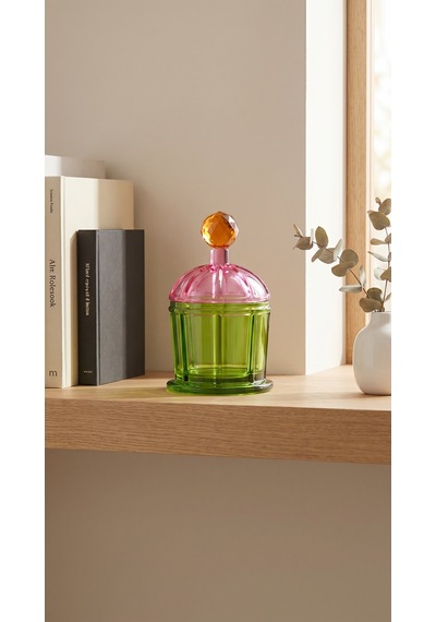 Lumi Kapaklı Kristal Obje-rose Green