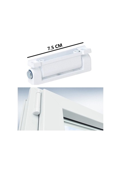 2 Adet Pvc Pimapen Pencere Menteşesi 7,5 Cm Metal Beyaz Mobilya Menteşeleri