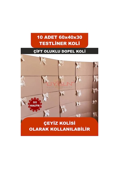 10 Adet 60x40x30 Ev Taşıma Kolisi, Çeyiz Kolisi, Boş Koli, Çift Oluklu Tssst Dopel