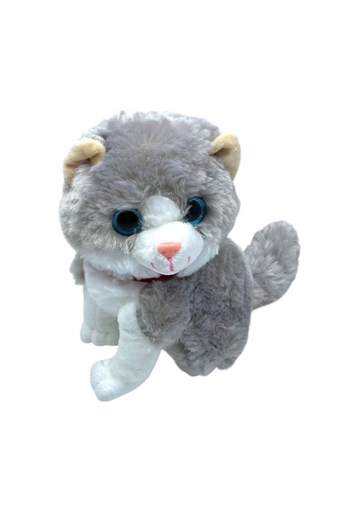 20 Cm Oyuncak Miyavlayan Sesli Peluş Kedi Çok Renkli