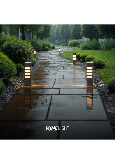 FoneLight Vilorita 35 cm LED Bahçe Set Üstü Aydınlatma Antrasit Alüminyum IP65 Peyzaj Yürüyüş Yolu Bahçe Lambası 3000K