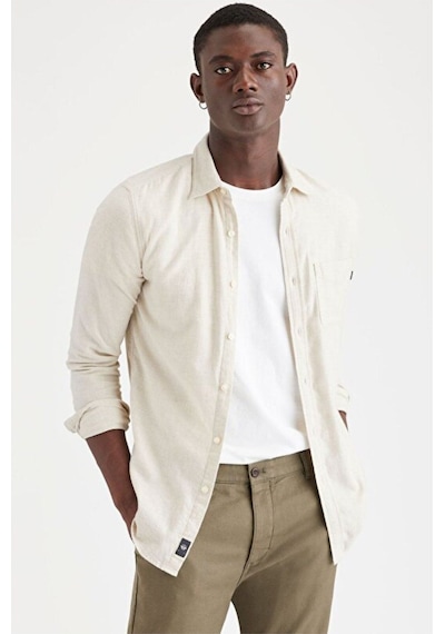 Dockers Minimalist Erkek Uzun Kol Gömlek - Günlük Kombinler İçin Bej