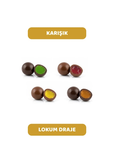Karışık Aromalı Lokum Draje Limon, Çilek, Portakal, Nane 1kg