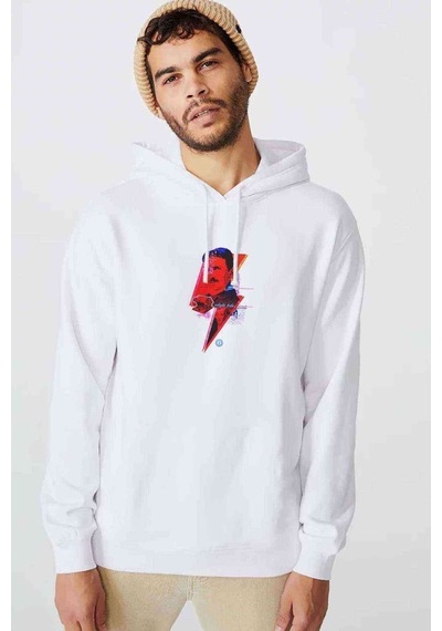 Nikola Tesla Art Ppcorn Baskılı Beyaz Erkek Örme Sweatshirt (531024359)