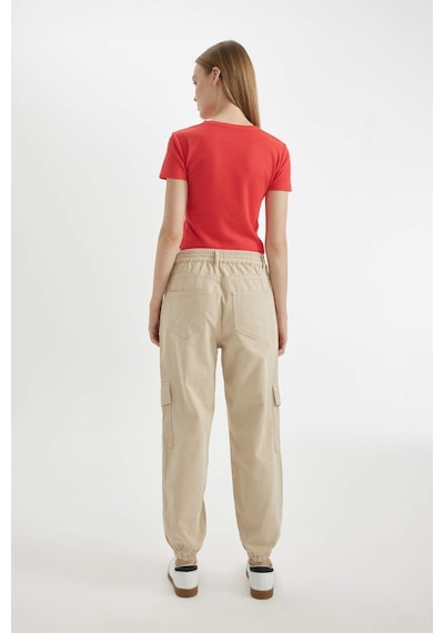 DeFacto Coool Jogger Pantolon Gabardin KumaşNormal Bel Basic Düz Kargo Cepli B0454AX24AUBG737