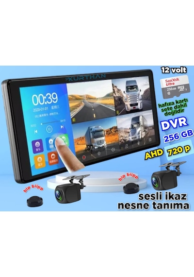 Dvr Dokunmatik Ekran Ve 2 Adet Ahd 720p Nesne Tanıma Sesli İkaz