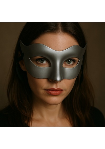 Gri Metalik Parti Maskesi Yetişkin Kadın İçin Şık Kostüm Aksesuarı Maske Balosu Model