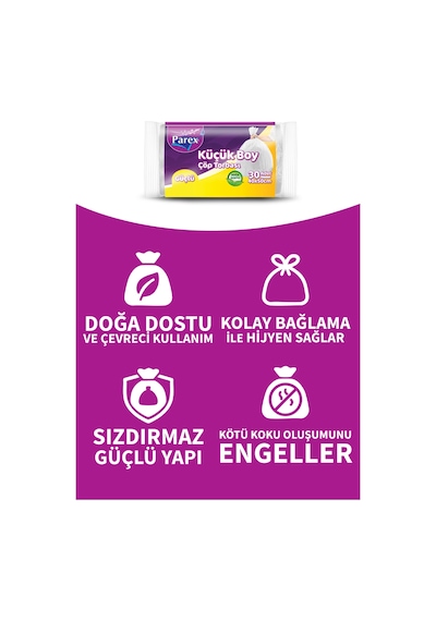 Güçlü Çöp Torbası Küçük Boy 30'lu 40 X 50 Cm 5 Paket
