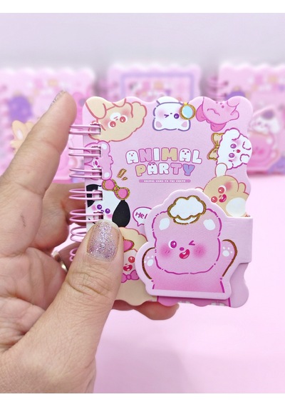 Animal Party Cırtlı Cep Boy Sevimli Mini Not Defteri 7x8 Cm - Hello