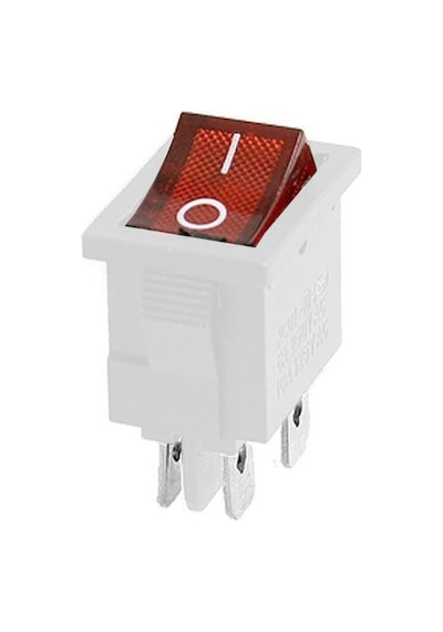 Kcd1 Beyaz Kırmızı Işıklı On/Off Anahtar 4 Pin