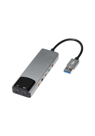 Tr Hy-601 Harici Usb 5.1/7.1 Kanal Ses Kartı Cm6206 Chipset, Spdıf Optik Giriş/çıkışlı Alüminyum Gövdeli Se