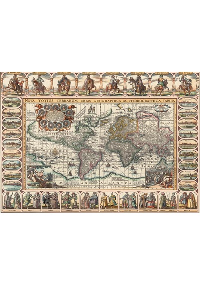 Eski Dünya Haritası 1000 Parça Puzzle