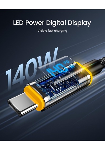 Aohi 140 W Usb C Kablosu, Ekranlı, Magline Naylon 1,2 M Tip C Hız