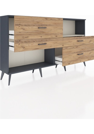Arges Konsol Tek Raflı 4 Çekmeceli 176x30x99 Antrasit-aytaşı/çam Antrasit-aytaşı/çam Arges Konsol Tek Raflı 4 Çekmeceli 176x30x99 Antrasit-aytaşı/çam Antrasit-aytaşı/çam