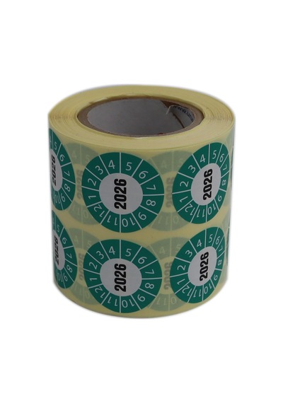 Vellum Tarih Seçme Etiketi 30mm X 30mm Ruloda 1000 Adet Yeşil, 2026 1