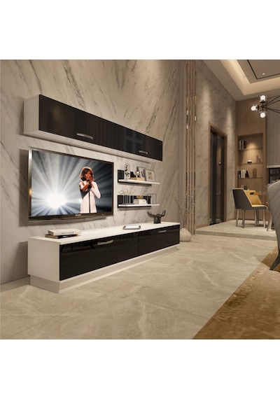 Decoraktiv Eko 5b Slm Std Tv Ünitesi Tv Sehpası Beyaz - Siyah