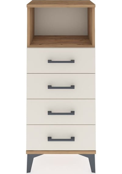 Arges Komodin Tek Raflı 4 Çekmeceli 44x30x106 Çam-aytaşı Çam